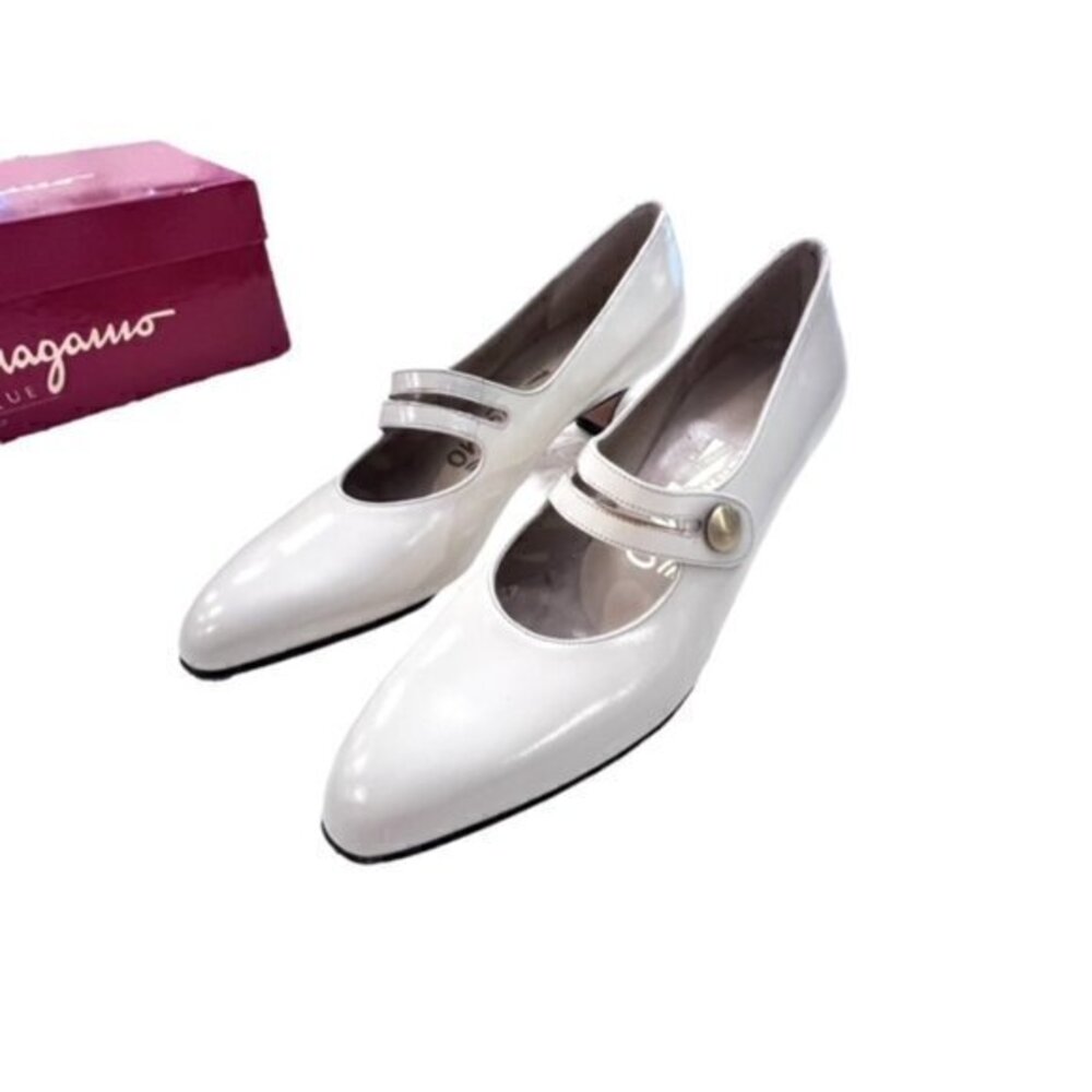 Salvatore Ferragamo White Heels